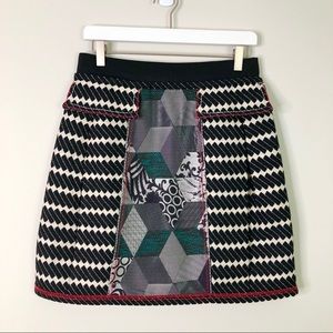 Desigual Textured Print Aline Pleated Skirt